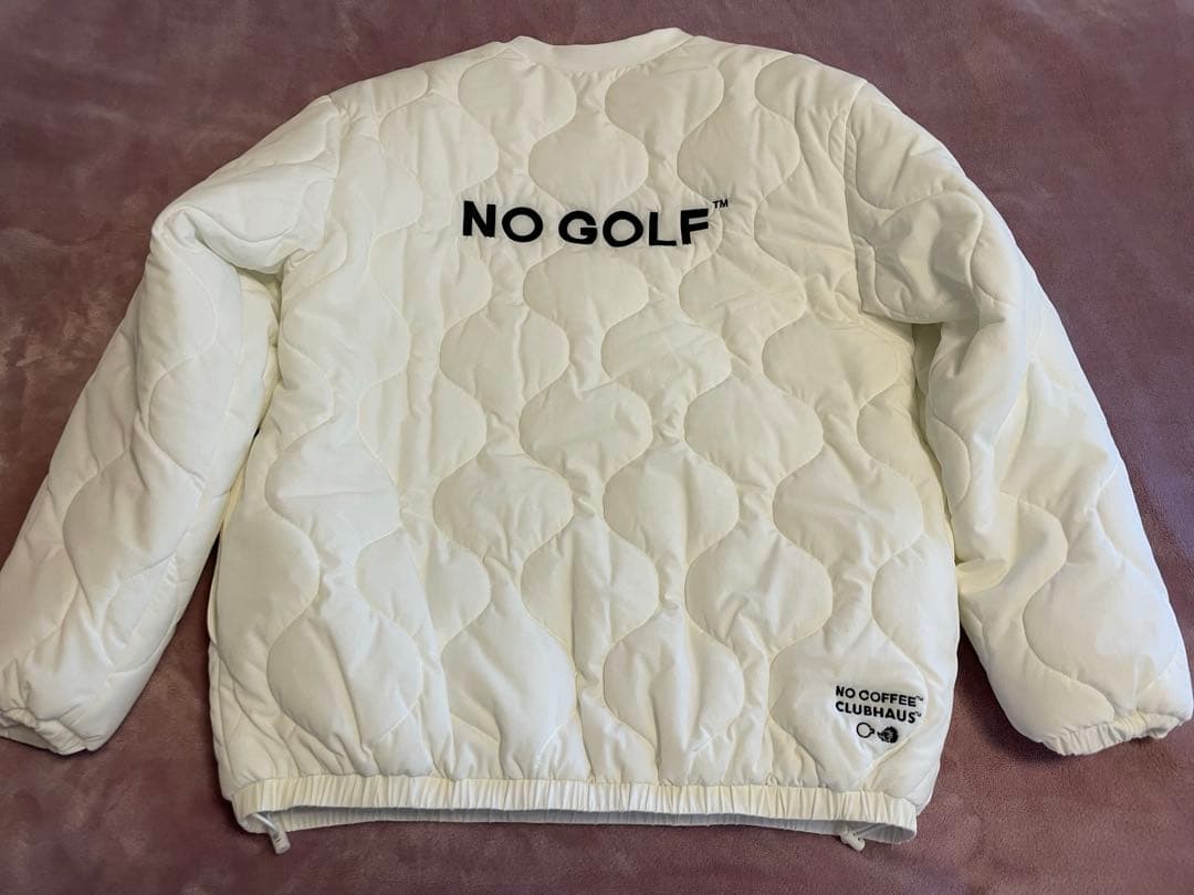 NO GOLF クラブハウス　キルティングダウンジャケットホワイト