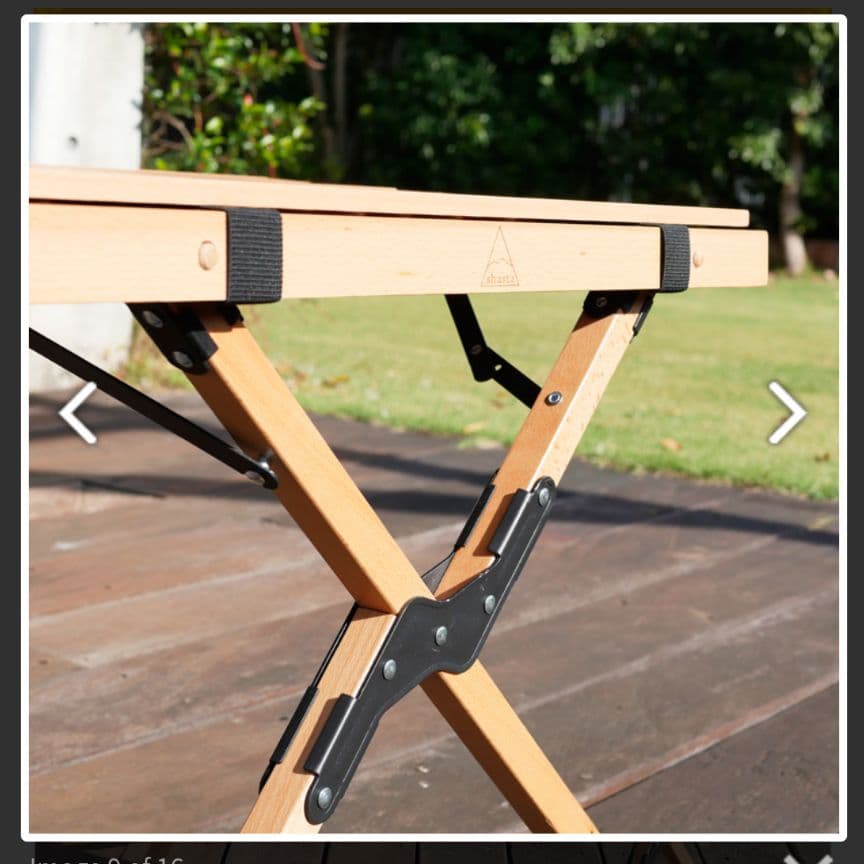 木製アウトドアテーブル 折りたたみ式　シャスタ　フォールディングテーブル
