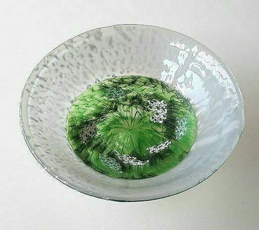 ★花のムリーニと銀箔★インカルモ茶碗