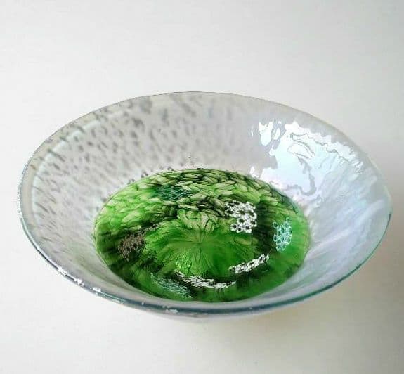 ★花のムリーニと銀箔★インカルモ茶碗