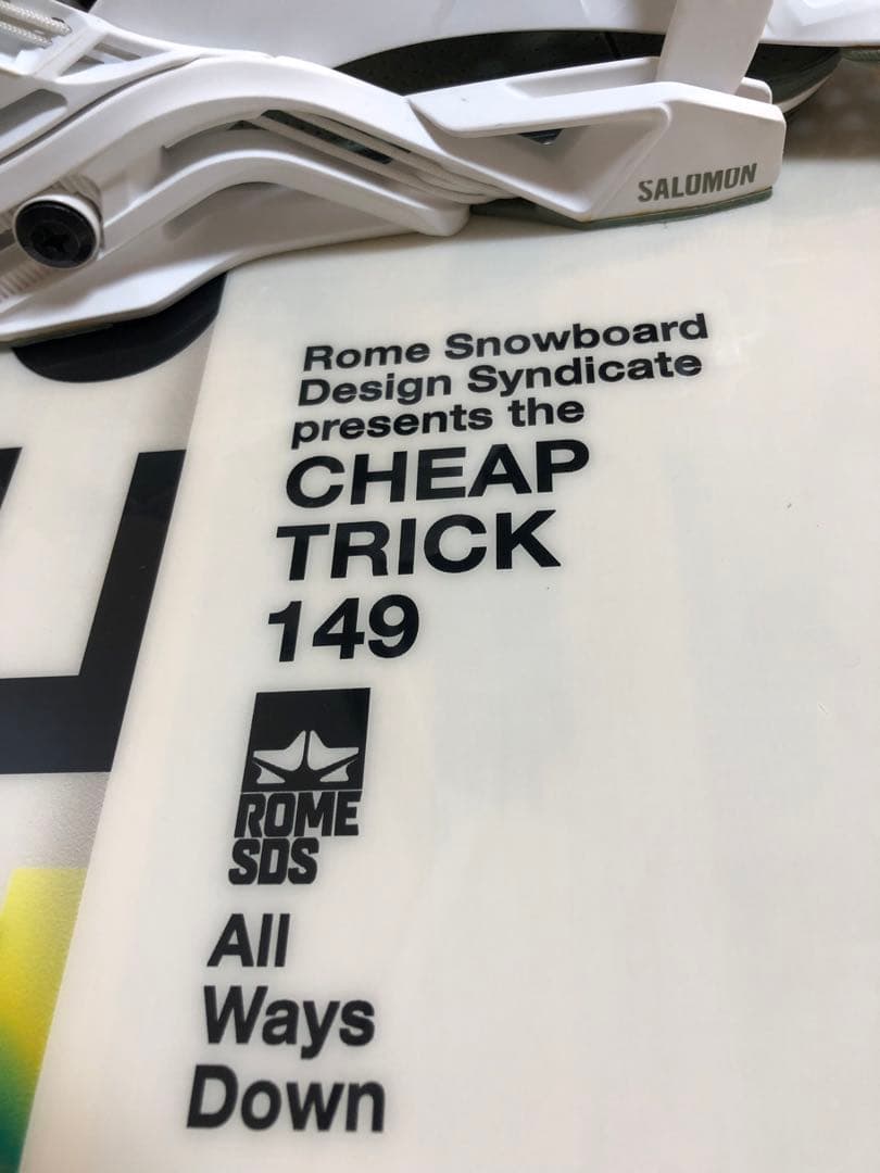 ロームSDS チープトリックスノーボード149cmサロモンビンディング3点セット