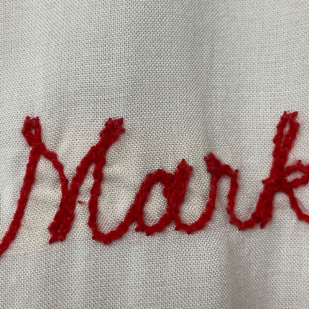 60s Hilton ボウリングシャツ ホワイトレッド　bowlingshirt