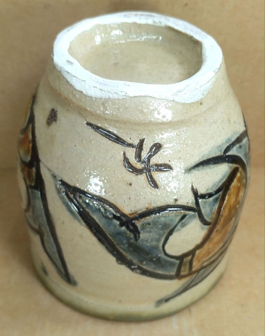 【本物保証】金城次郎 海老魚文湯呑 共箱 栞 人間国宝 壺屋焼 壷屋焼 やちむん