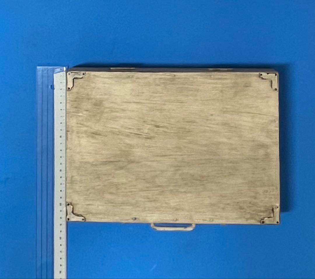 木製ツールボックス　アンティーク調　アーリーアメリカンカラー　小物入れ