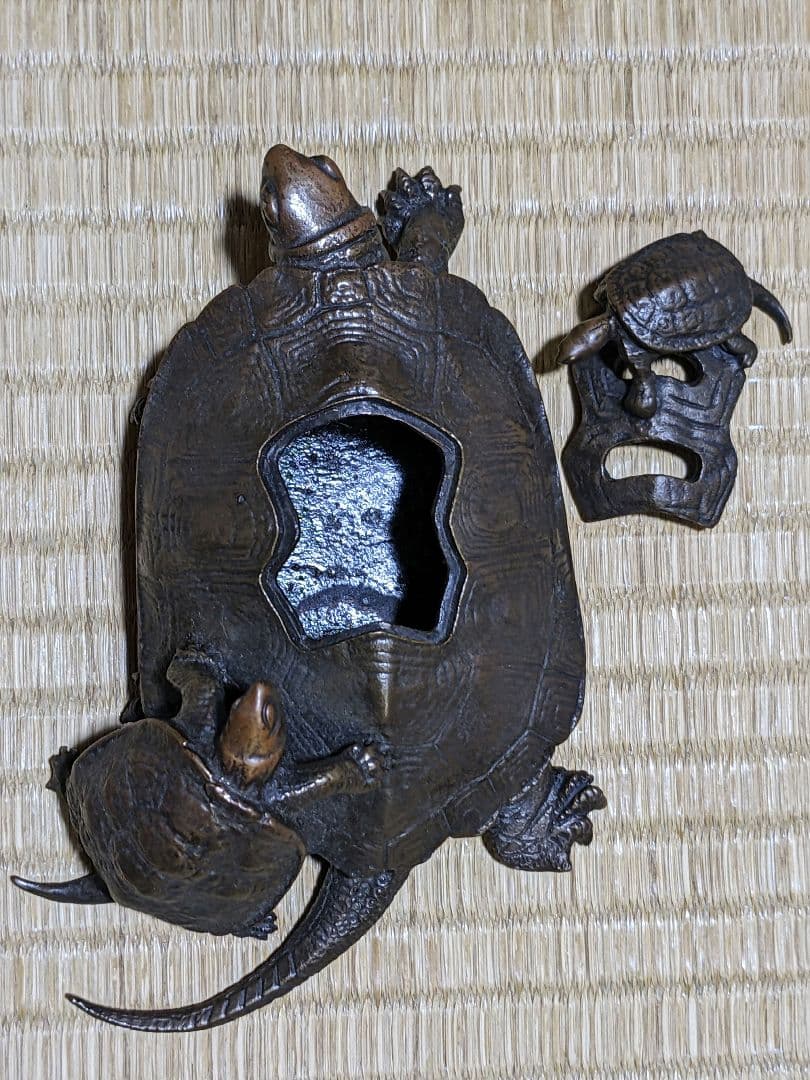 ♦亀形香炉 蝋型細密鋳金 未使用品 高岡銅器 瑞峰 置物 飾り 工芸品 骨董品