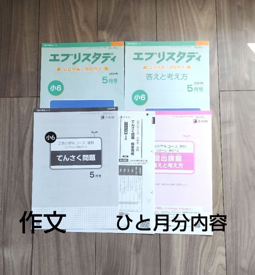 Z会 エブリスタディ 小6 公立中高一貫適性検査&作文　2024年度1年分　他