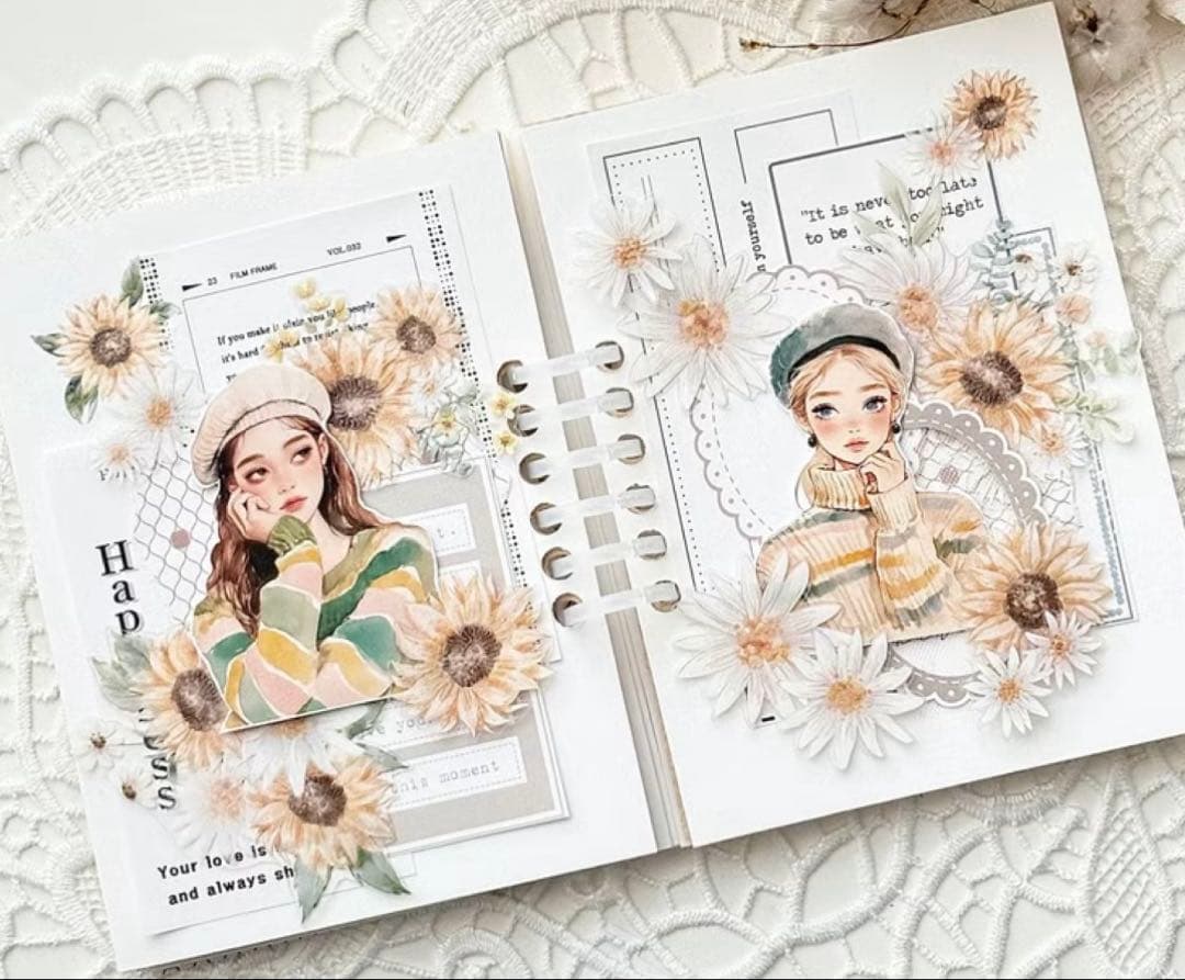 ggaggong マスキングテープ8個セット 花 コラージュ素材 装飾