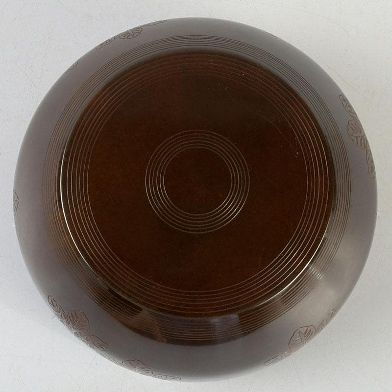 茶道具　高井陵雲造　唐銅　桐紋彫　建水　共箱　C　9434