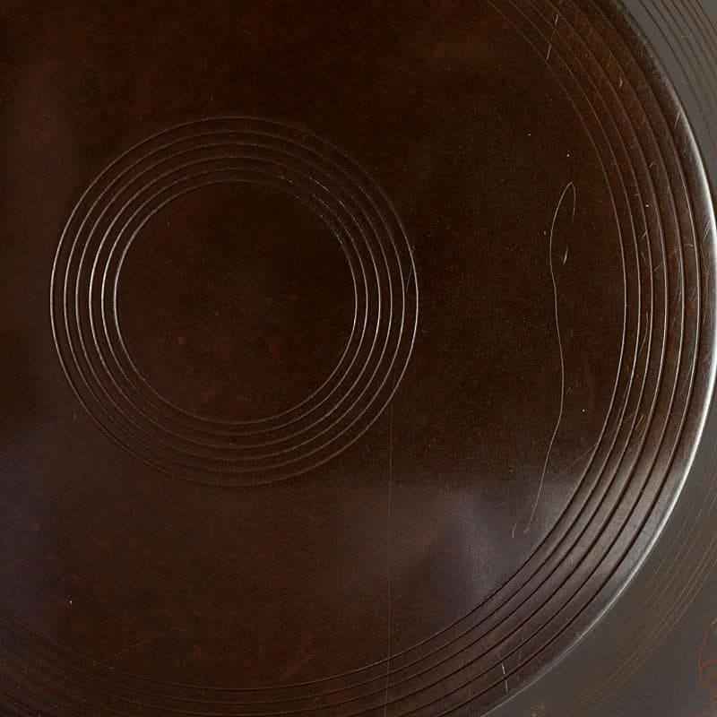 茶道具　高井陵雲造　唐銅　桐紋彫　建水　共箱　C　9434