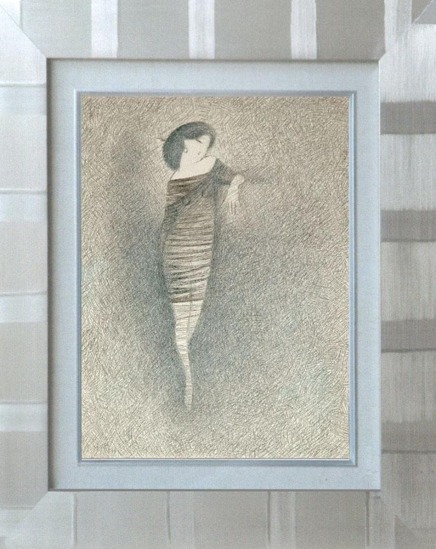 油絵 菅家令子 絵 絵画 インテリア 額付(黒) F3-010111 人物 女性